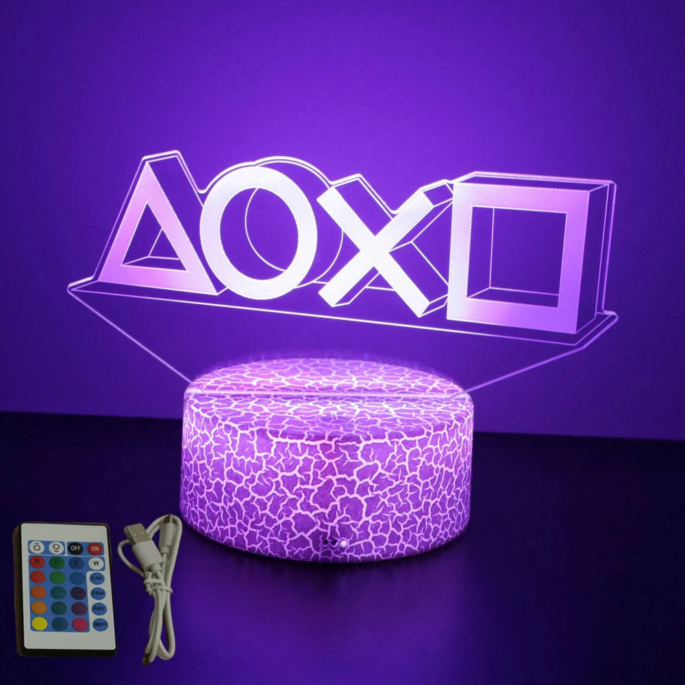 Lampe 3D LED Gaming Pro™ — Veilleuse RGB Personnalisée pour Setup Gamer