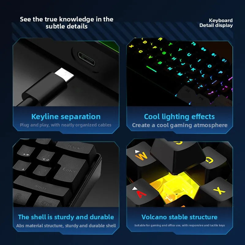 Clavier Gaming 60% RGB Pro™ — Compact, Filaire USB, Rétroéclairage Multicolore