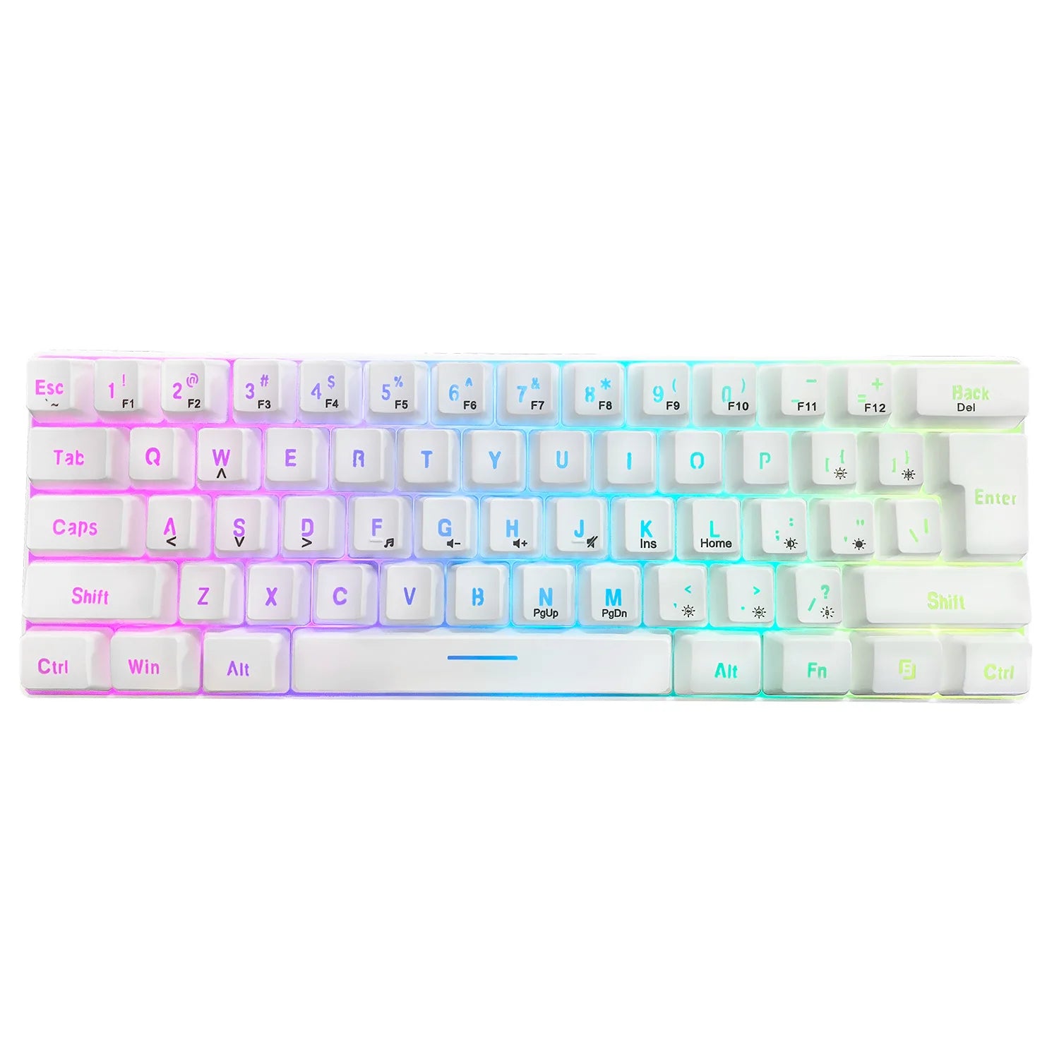 Clavier Gaming 60% RGB Pro™ — Compact, Filaire USB, Rétroéclairage Multicolore