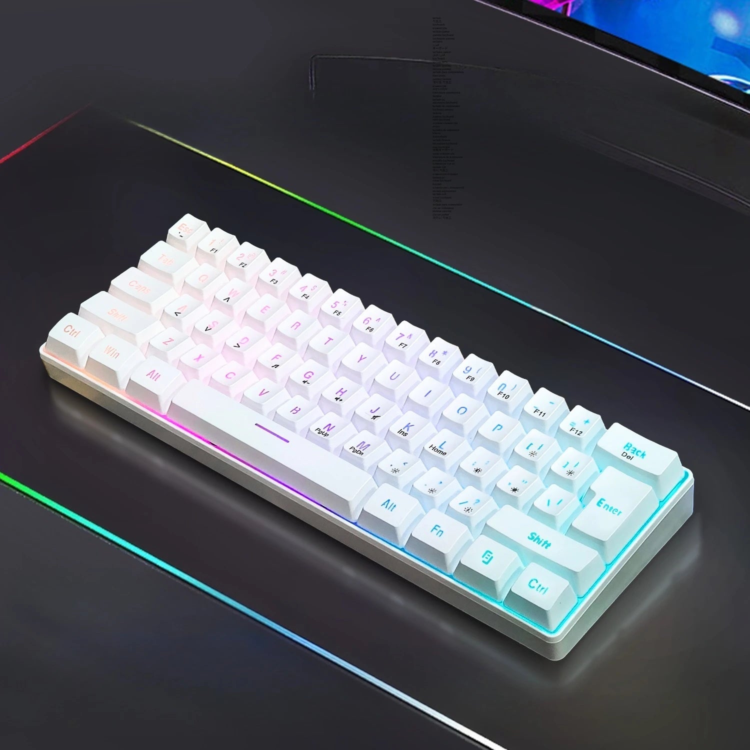 Clavier Gaming 60% RGB Pro™ — Compact, Filaire USB, Rétroéclairage Multicolore