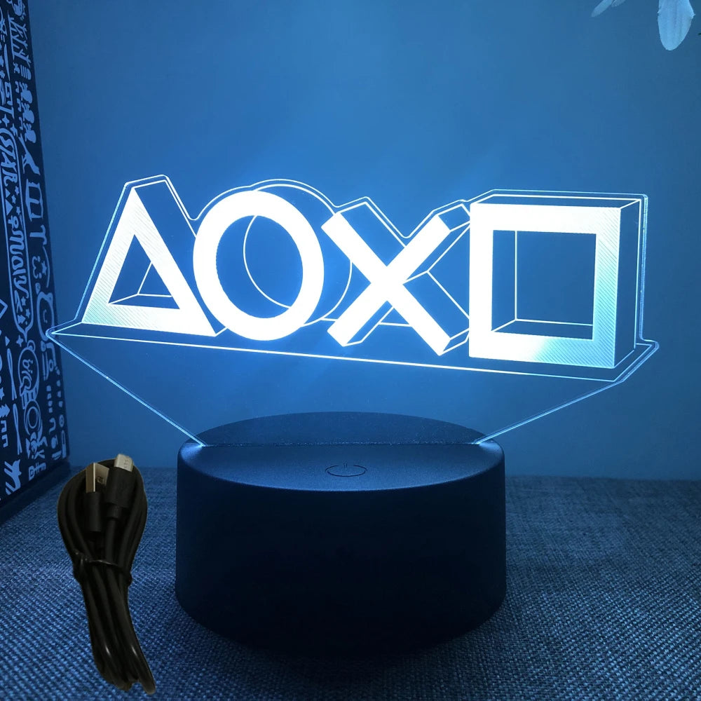 Lampe 3D LED Gaming Pro™ — Veilleuse RGB Personnalisée pour Setup Gamer