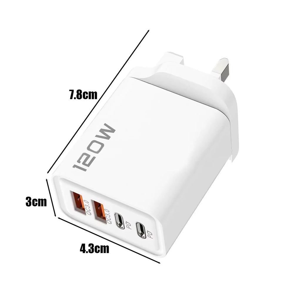 Chargeur Mural Pro™ – 120W Multi-ports USB-C Charge Ultra-Rapide