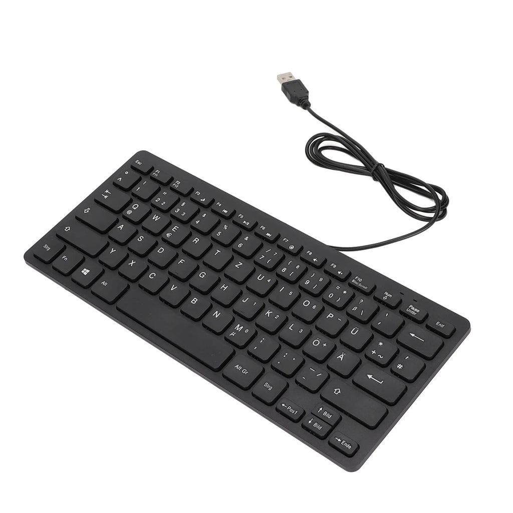 Clavier Ultra-Fin 78 Touches Pro™ — Silencieux, USB Filaire, Disposition FR/RU/DE