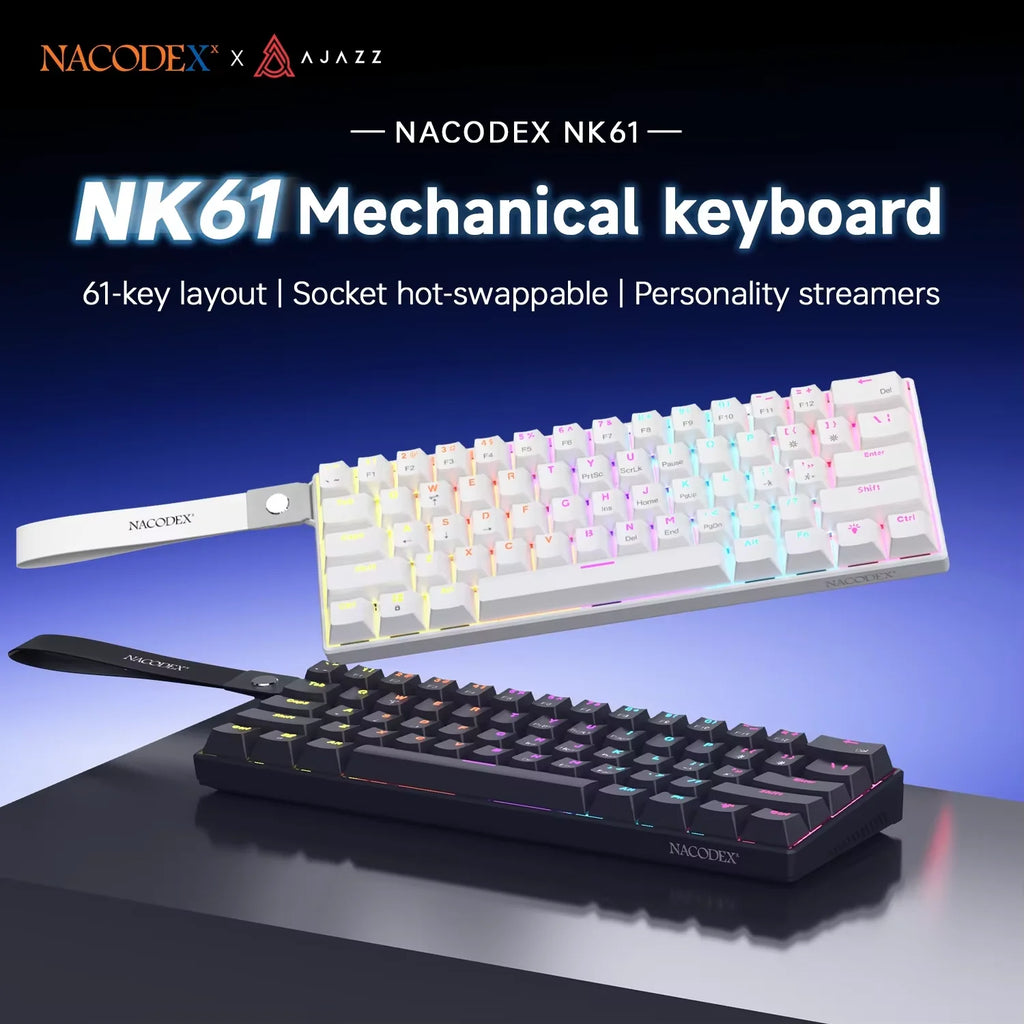 Clavier Mécanique Gaming Pro™ NK61 — 61 Touches Hot-Swap RGB, Switch Red, 60%