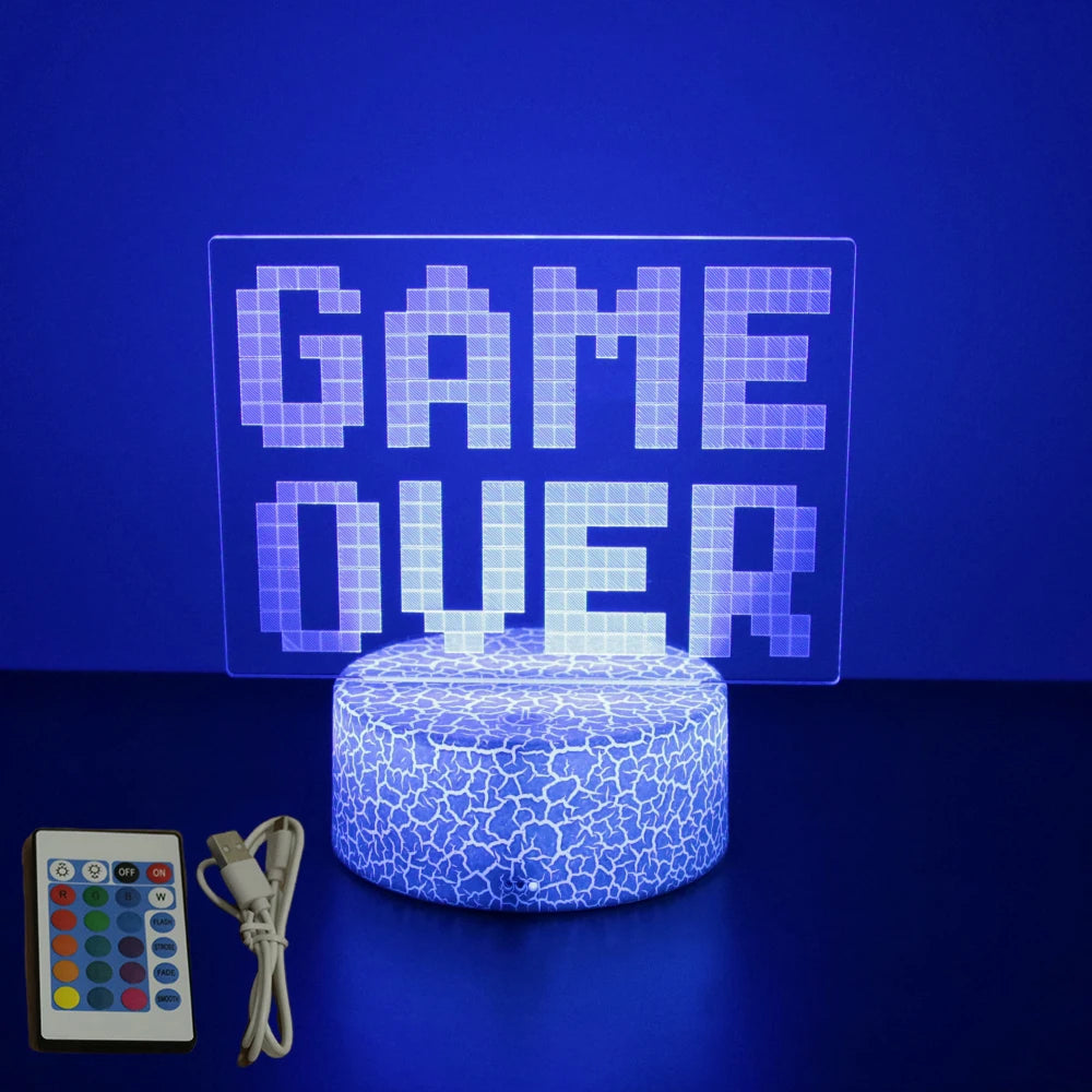 Lampe 3D LED Gaming Pro™ — Veilleuse RGB Personnalisée pour Setup Gamer
