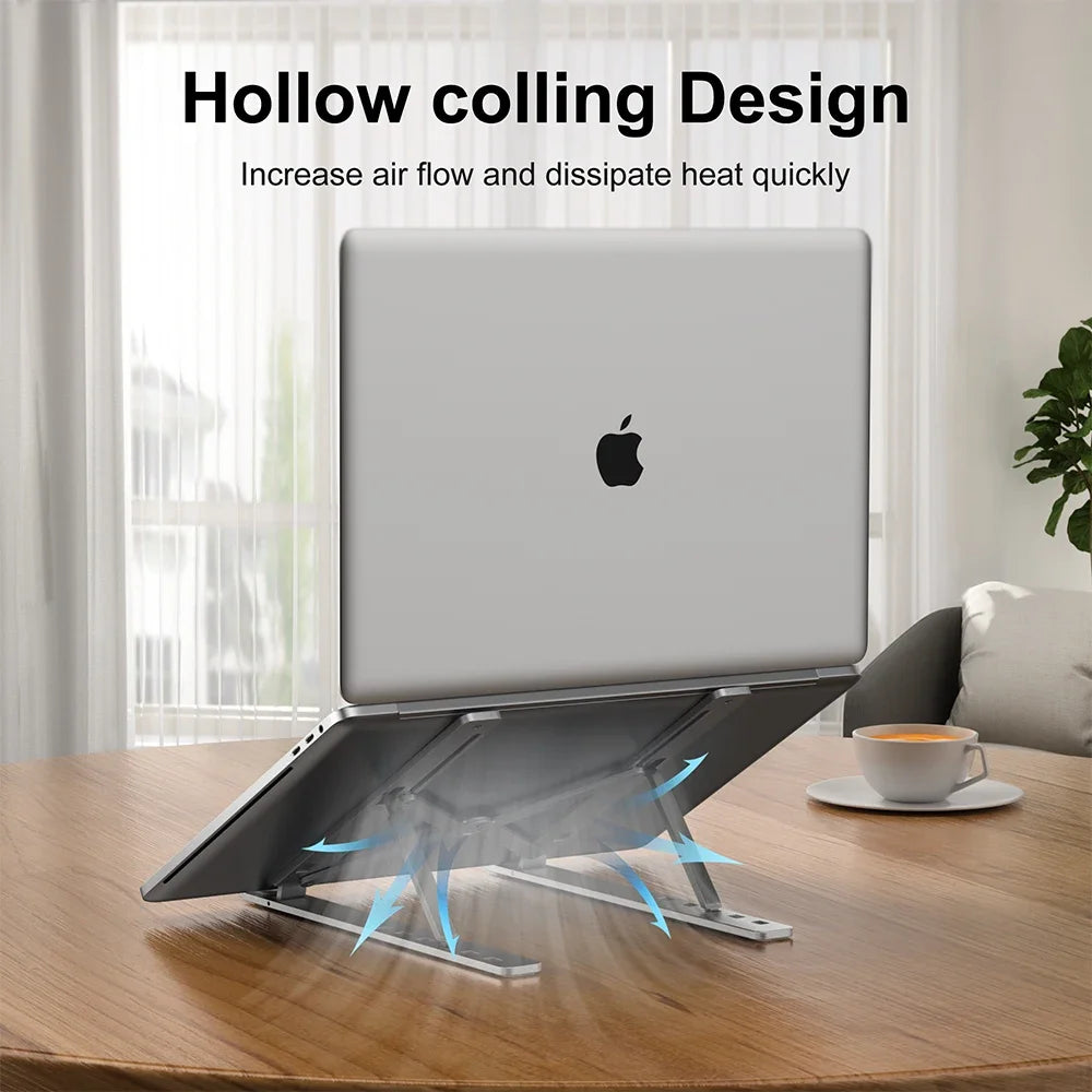 Support Laptop Aluminium Pro™ — Stand Pliable Ergonomique 6 Niveaux