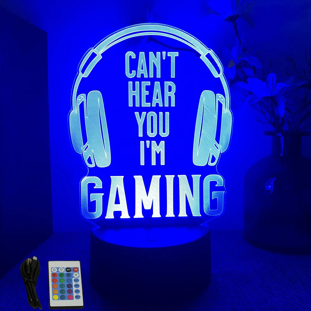Lampe 3D LED Gaming Pro™ — Veilleuse RGB Personnalisée pour Setup Gamer