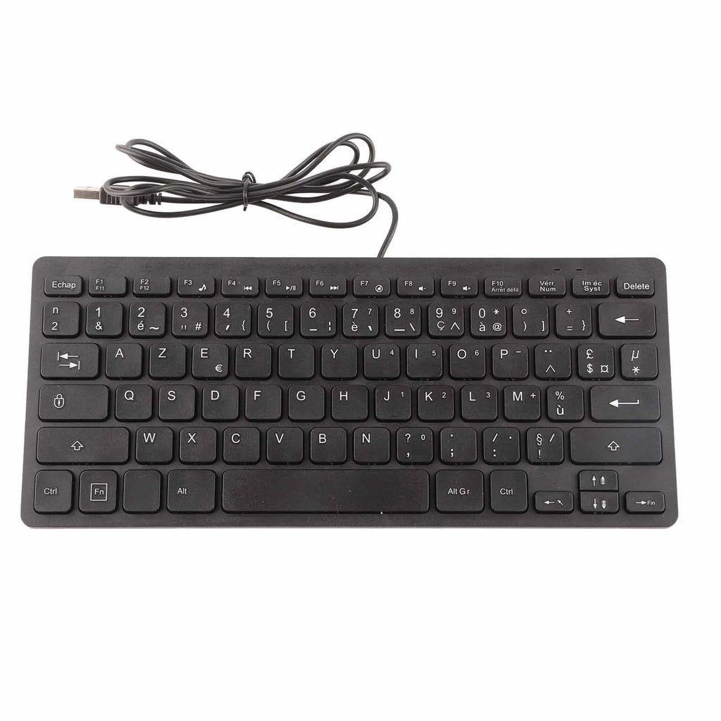 Clavier Ultra-Fin 78 Touches Pro™ — Silencieux, USB Filaire, Disposition FR/RU/DE