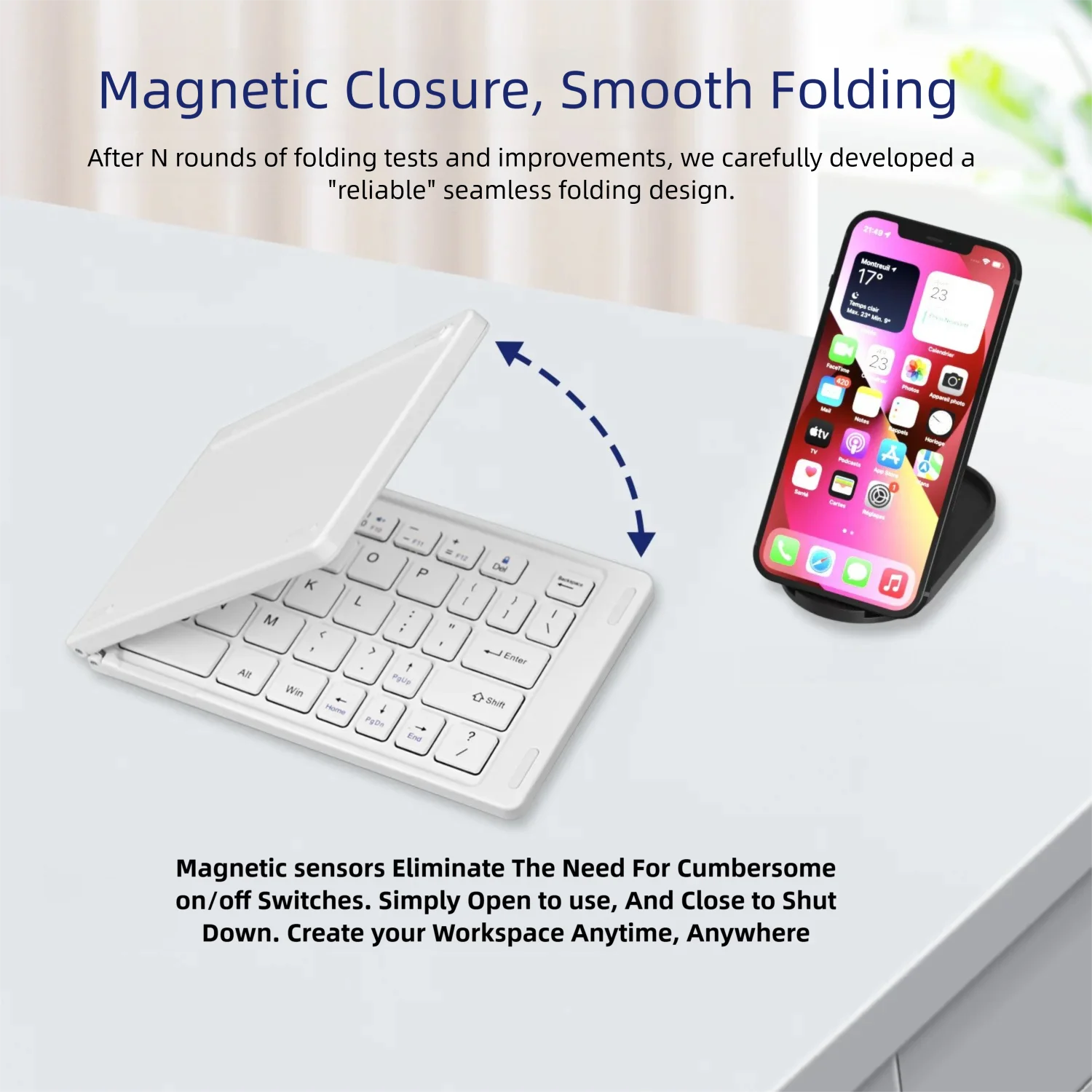 Clavier Pliable Pro™ – Bluetooth rechargeable 68 touches