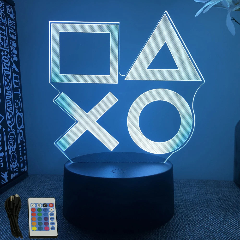Lampe 3D LED Gaming Pro™ — Veilleuse RGB Personnalisée pour Setup Gamer