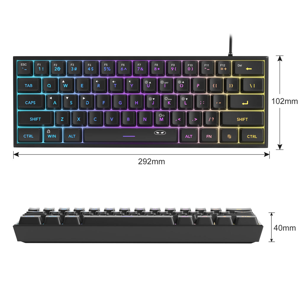 Clavier Gaming Compact Pro™ 61 Touches — RGB, Waterproof IPX4, Feeling Mécanique