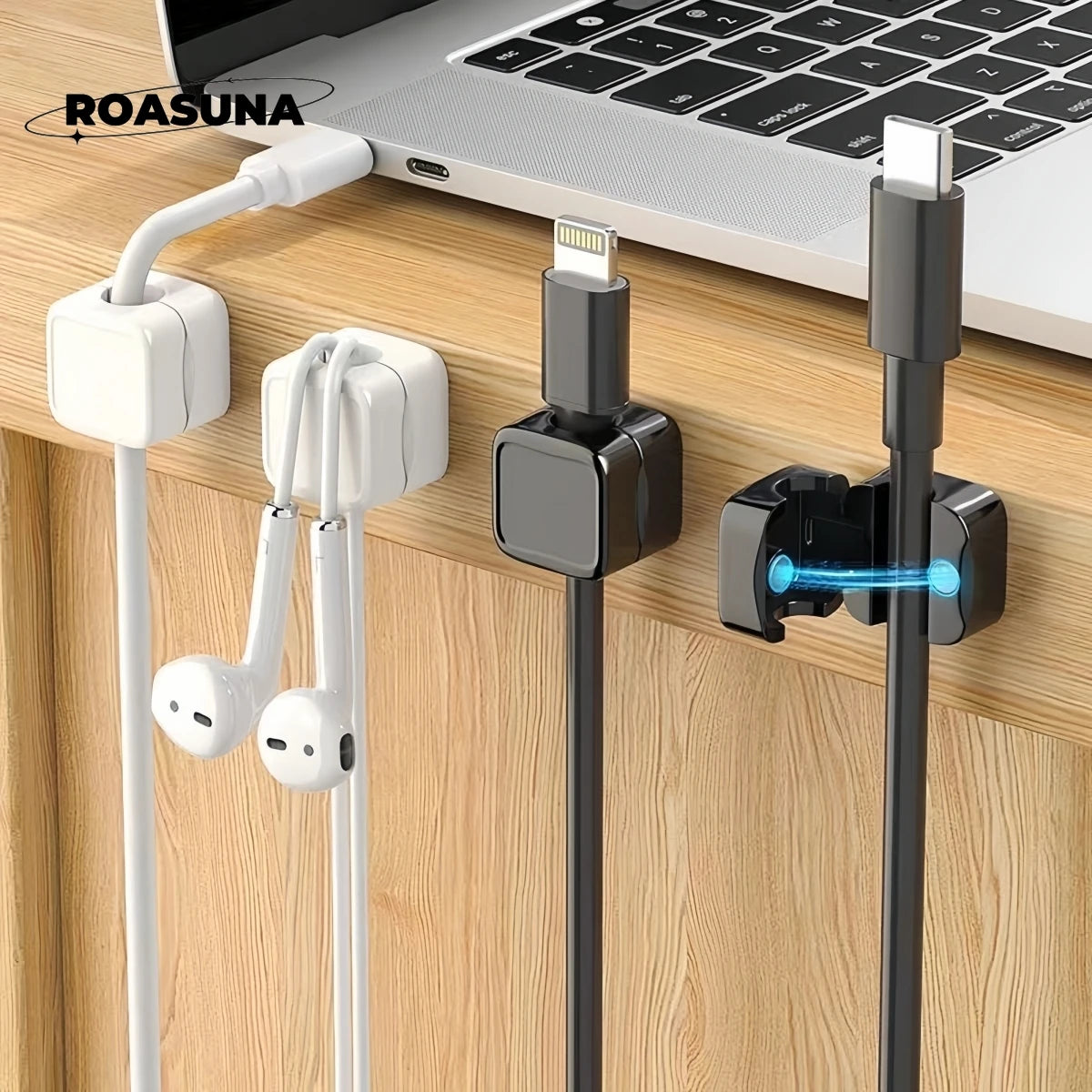 Clips Magnétiques Gestion de Câbles Pro™ — Organisateur Bureau, Lot de 1 à 6
