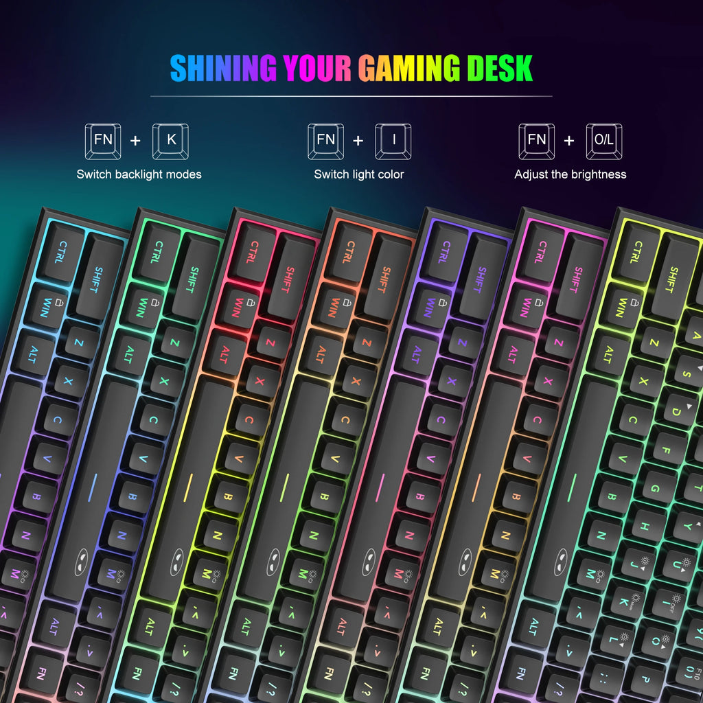 Clavier Gaming Compact Pro™ 61 Touches — RGB, Waterproof IPX4, Feeling Mécanique