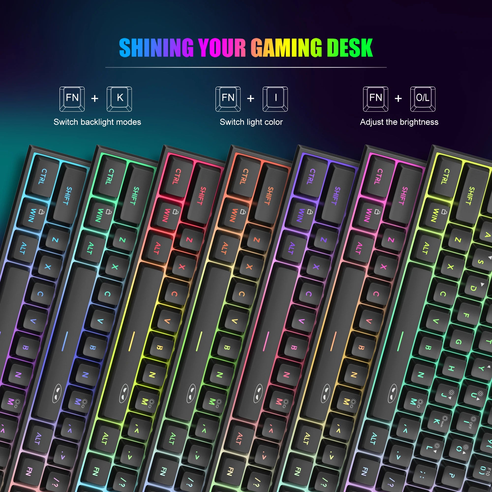 Clavier Gaming Compact Pro™ 61 Touches — RGB, Waterproof IPX4, Feeling Mécanique