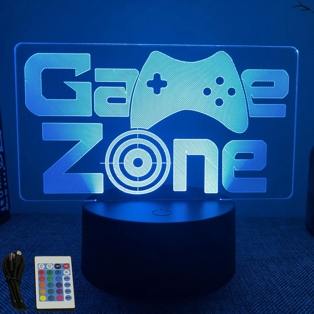 Lampe 3D LED Gaming Pro™ — Veilleuse RGB Personnalisée pour Setup Gamer