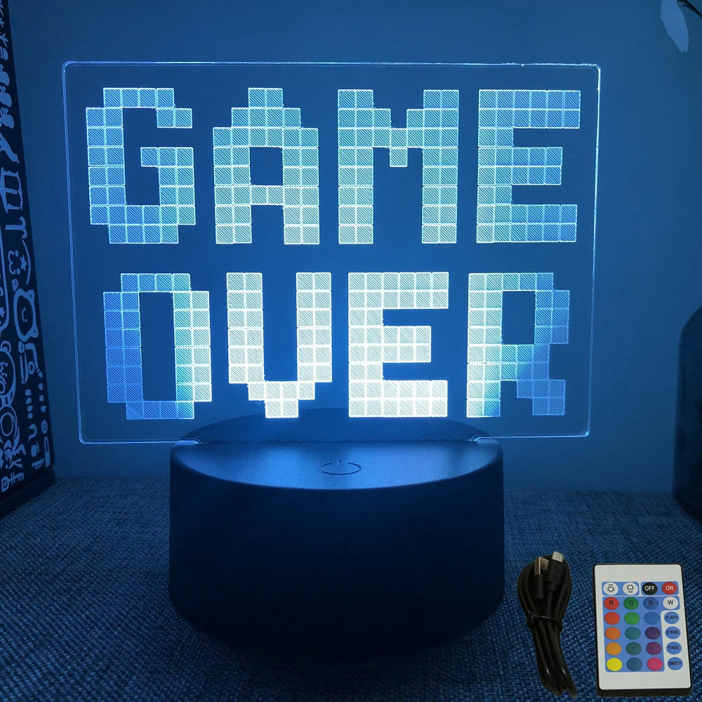 Lampe 3D LED Gaming Pro™ — Veilleuse RGB Personnalisée pour Setup Gamer