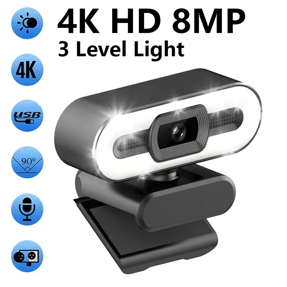 Webcam Pro™ Autofocus 4K/2K/1080P — Micro Intégré, Plug & Play