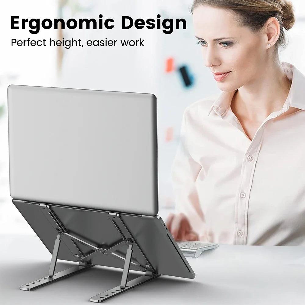 Support Laptop Aluminium Pro™ — Stand Pliable Ergonomique 6 Niveaux