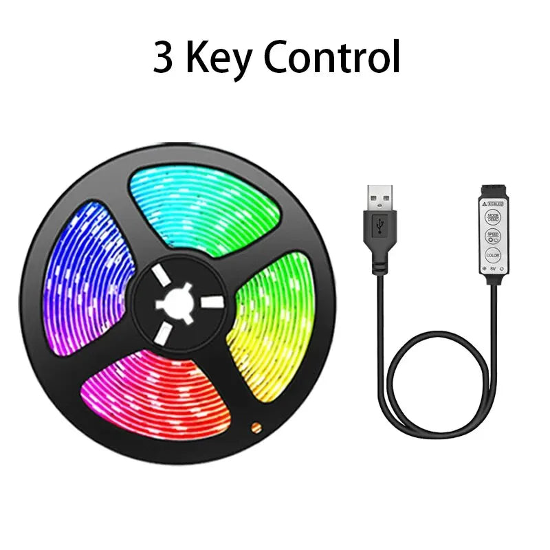 Ruban LED RGB TV Pro™ — Rétroéclairage USB 5V, Contrôle 3 Touches, 1m à 10m