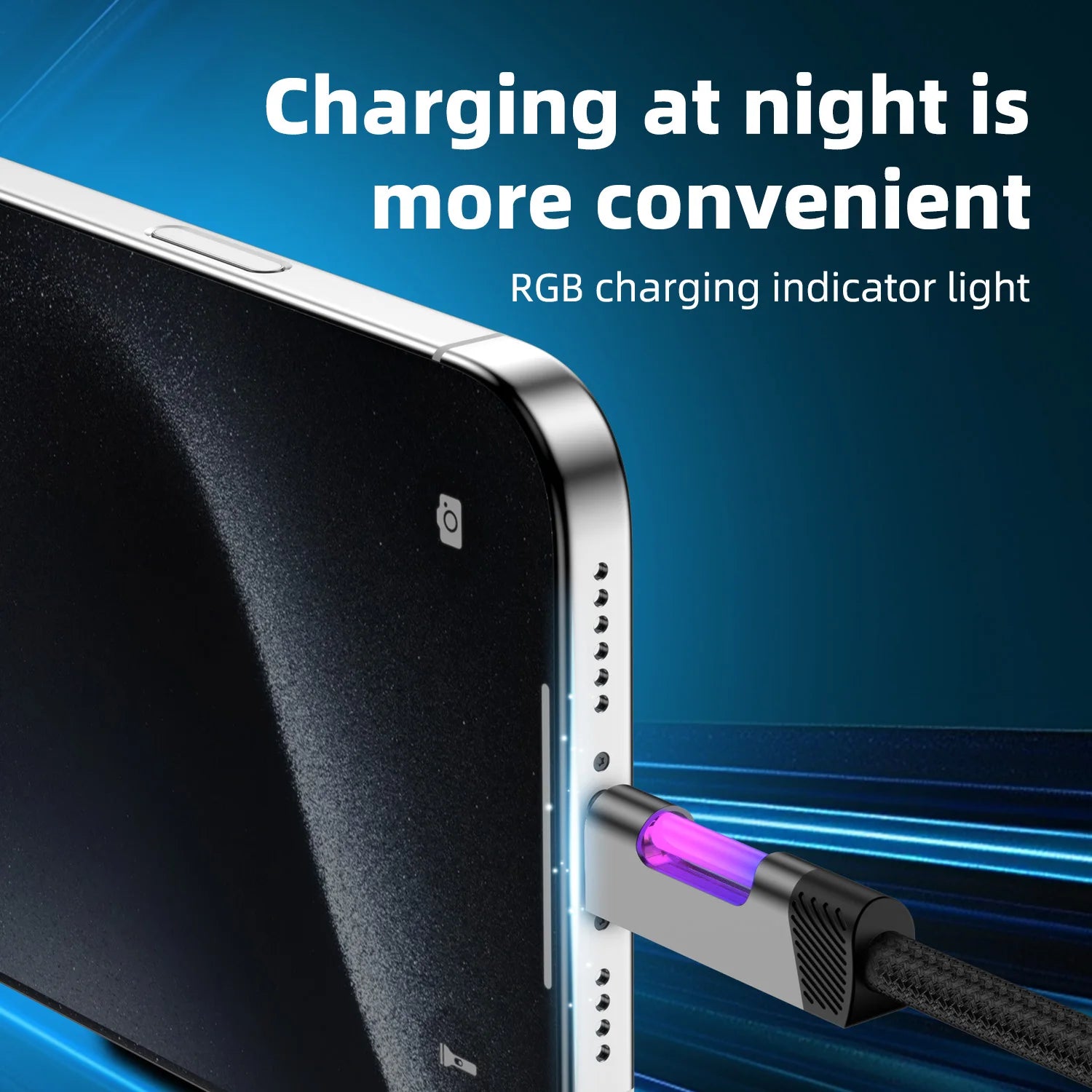 Câble USB-C RGB Pro™ — Charge Rapide 120W 6A avec Éclairage Ambiant