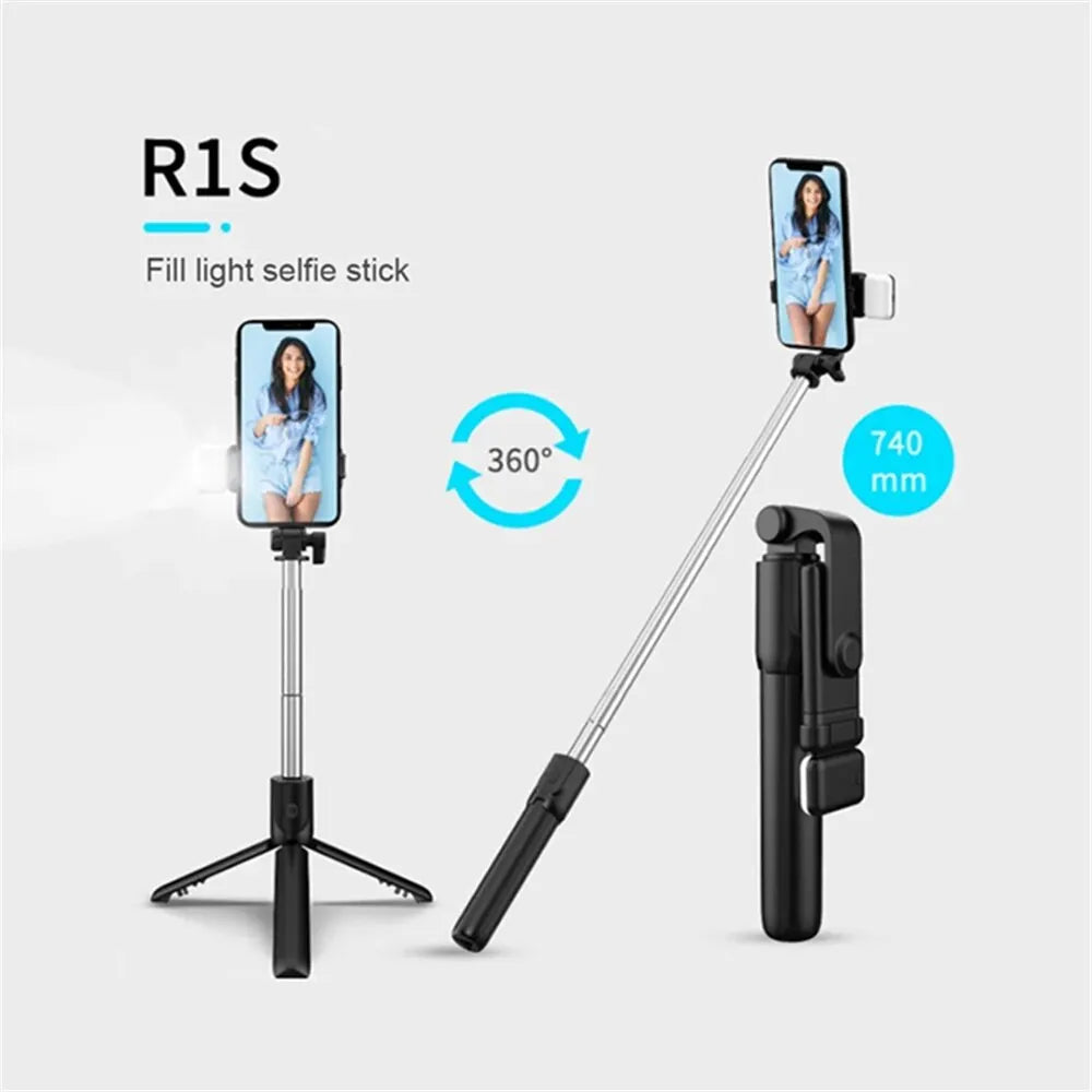 Perche Selfie Pro™ – Trépied Bluetooth avec Télécommande & Lumière