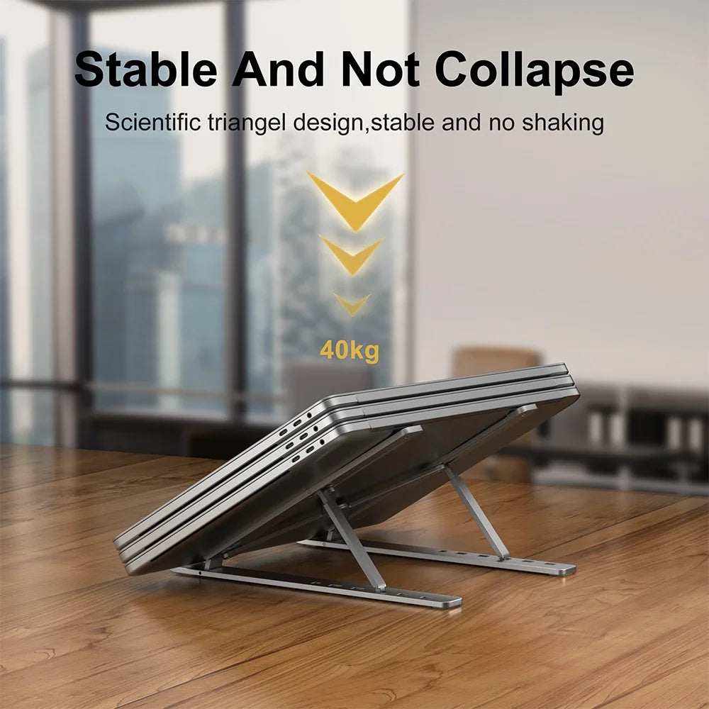 Support Laptop Aluminium Pro™ — Stand Pliable Ergonomique 6 Niveaux