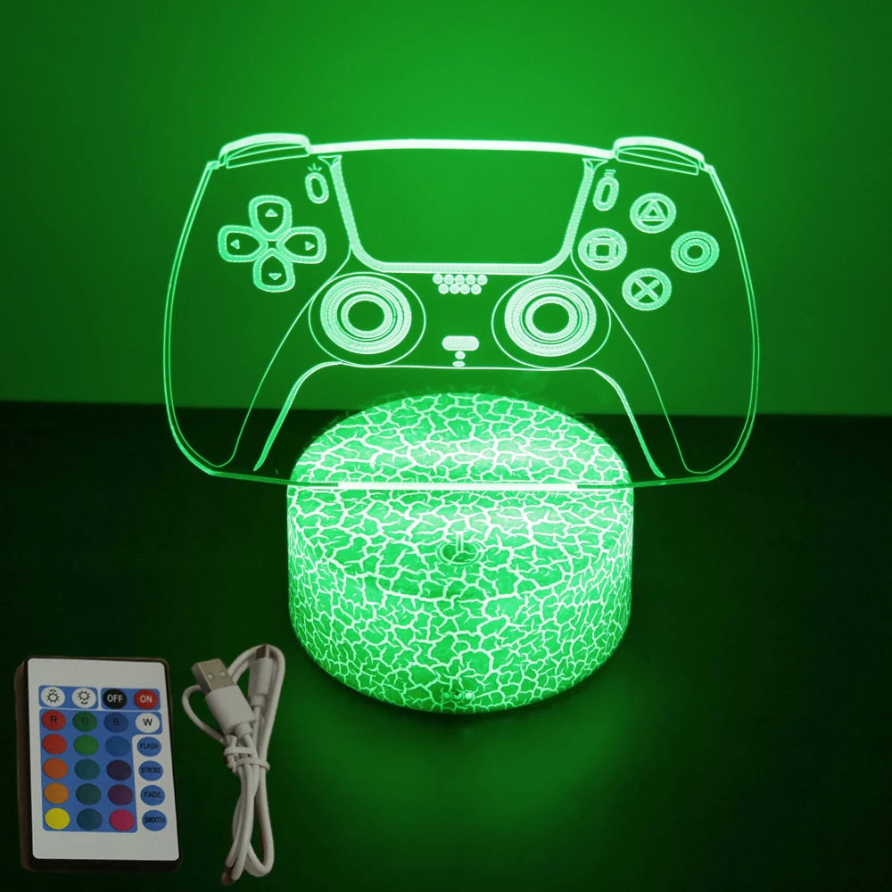 Lampe 3D LED Gaming Pro™ — Veilleuse RGB Personnalisée pour Setup Gamer