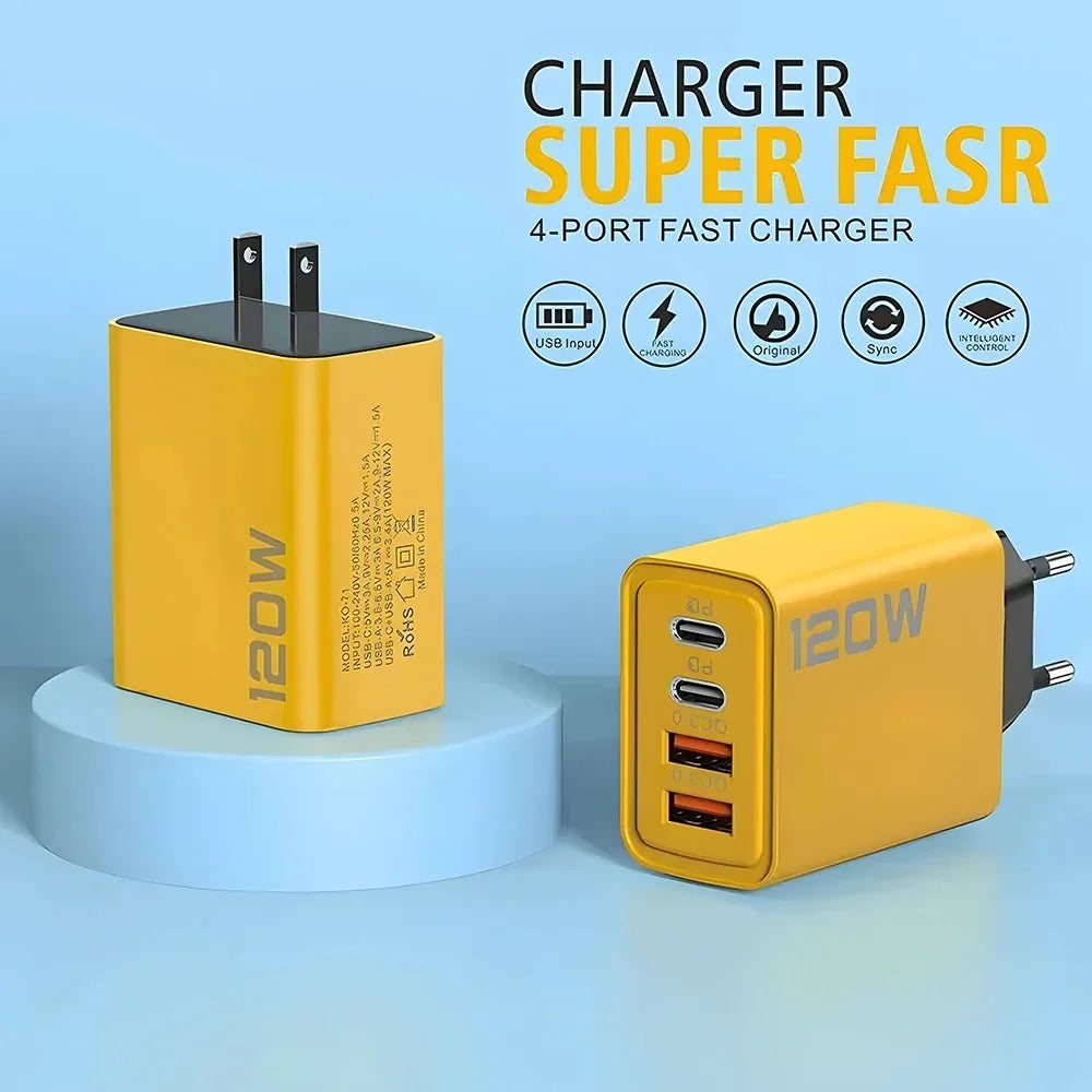 Chargeur Mural Pro™ – 120W Multi-ports USB-C Charge Ultra-Rapide
