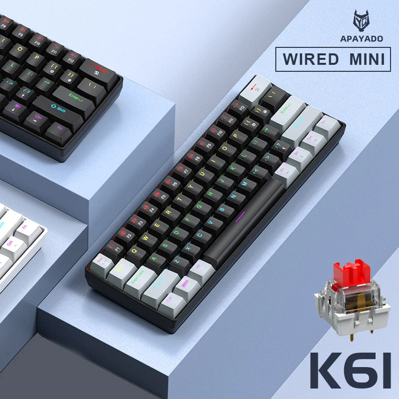 Clavier Mécanique Gaming Pro™ K61 — 61 Touches Hot-Swap, RGB Phantom, Switch Red/Blue