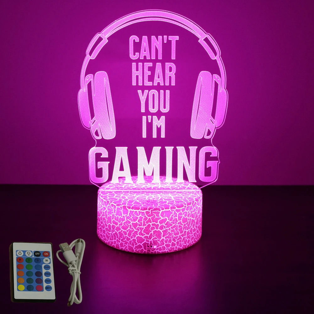 Lampe 3D LED Gaming Pro™ — Veilleuse RGB Personnalisée pour Setup Gamer