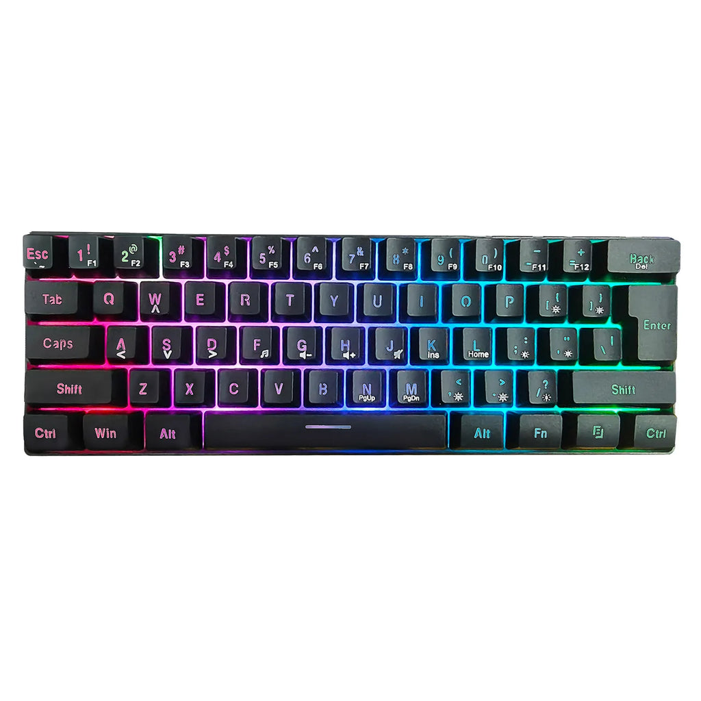 Clavier Gaming 60% RGB Pro™ — Compact, Filaire USB, Rétroéclairage Multicolore