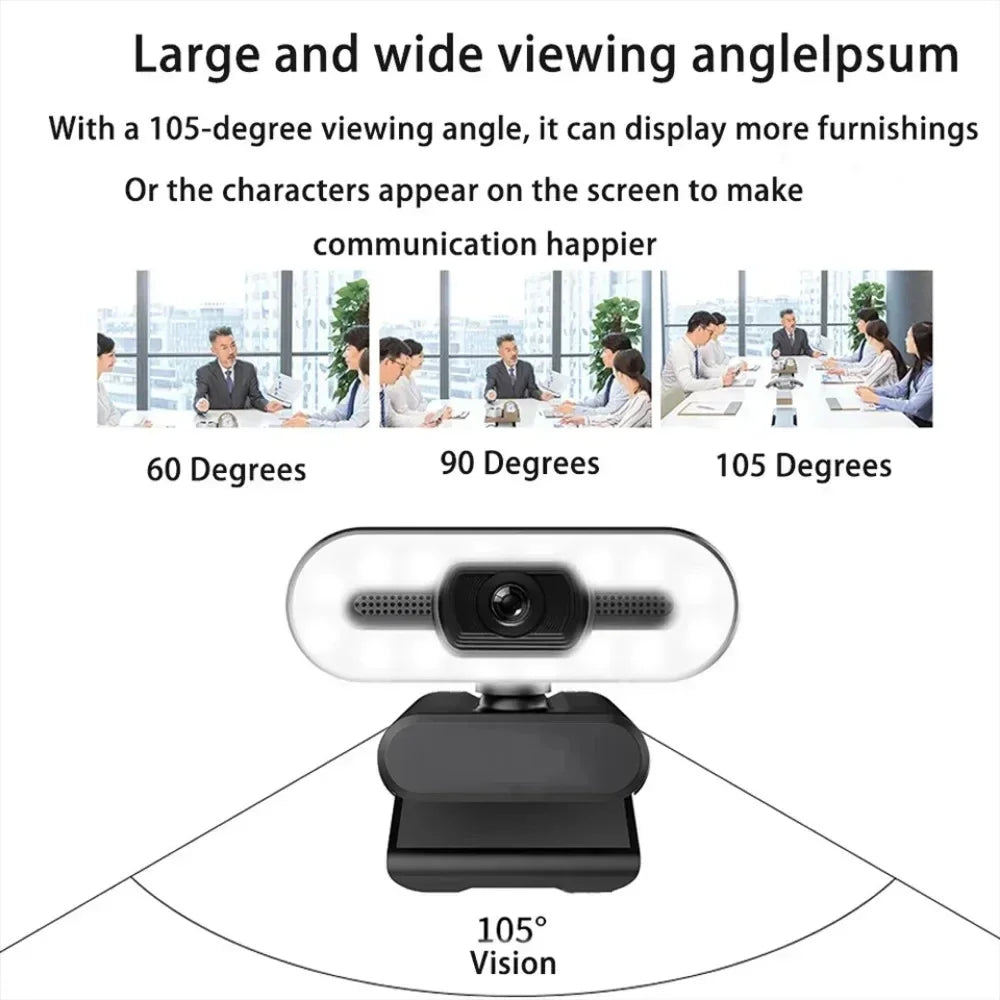 Webcam Pro™ Autofocus 4K/2K/1080P — Micro Intégré, Plug & Play