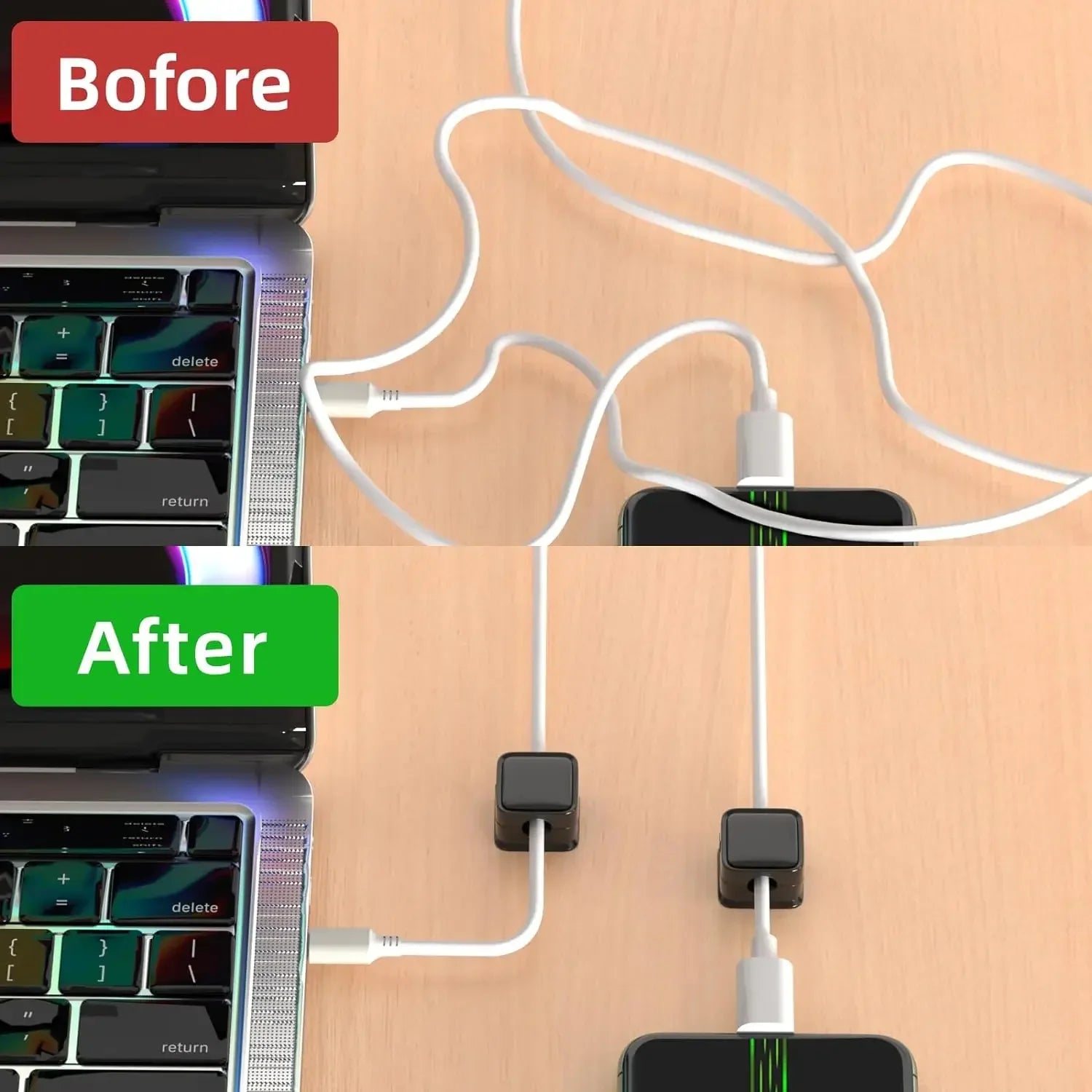 Clips Magnétiques Gestion de Câbles Pro™ — Organisateur Bureau, Lot de 1 à 6