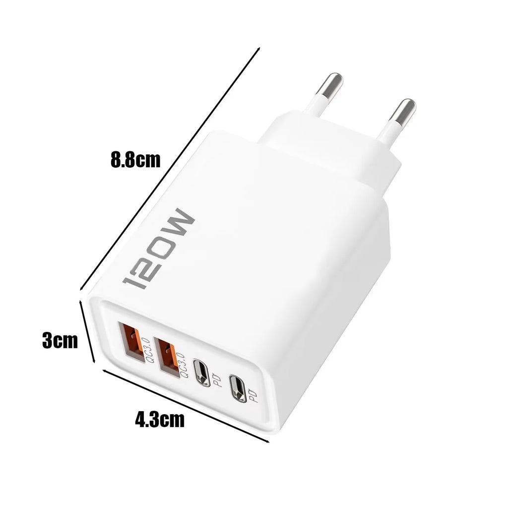 Chargeur Mural Pro™ – 120W Multi-ports USB-C Charge Ultra-Rapide