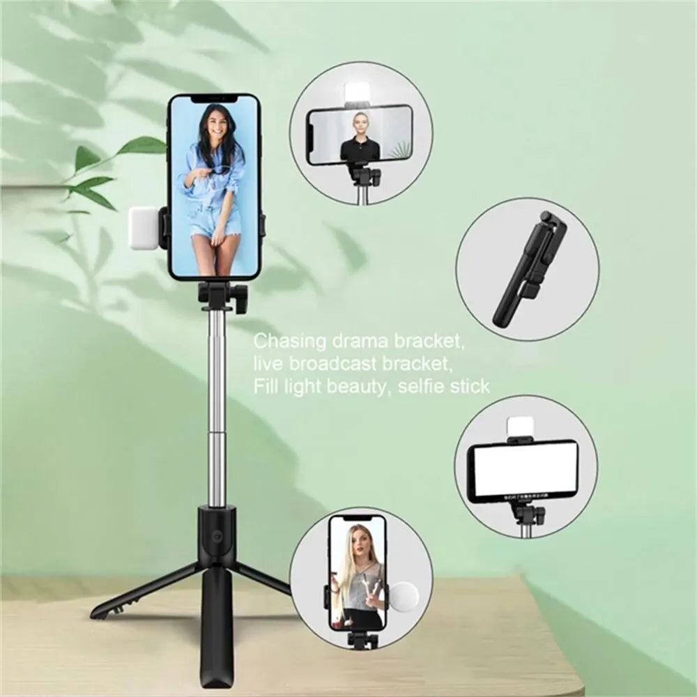 Perche Selfie Pro™ – Trépied Bluetooth avec Télécommande & Lumière