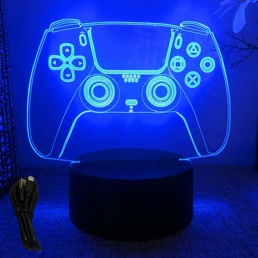 Lampe 3D LED Gaming Pro™ — Veilleuse RGB Personnalisée pour Setup Gamer