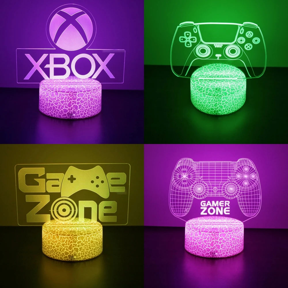 Lampe 3D LED Gaming Pro™ — Veilleuse RGB Personnalisée pour Setup Gamer