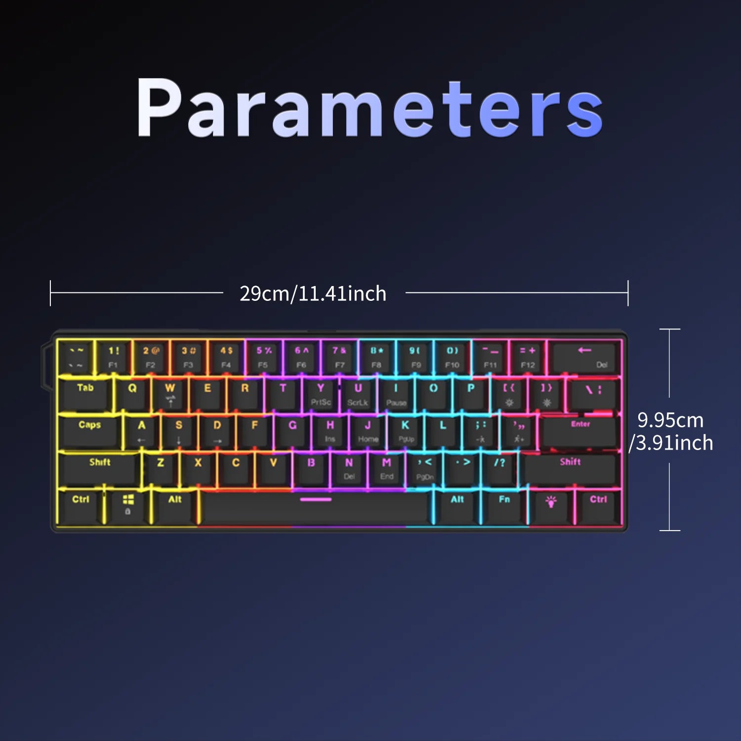 Clavier Mécanique Gaming Pro™ NK61 — 61 Touches Hot-Swap RGB, Switch Red, 60%