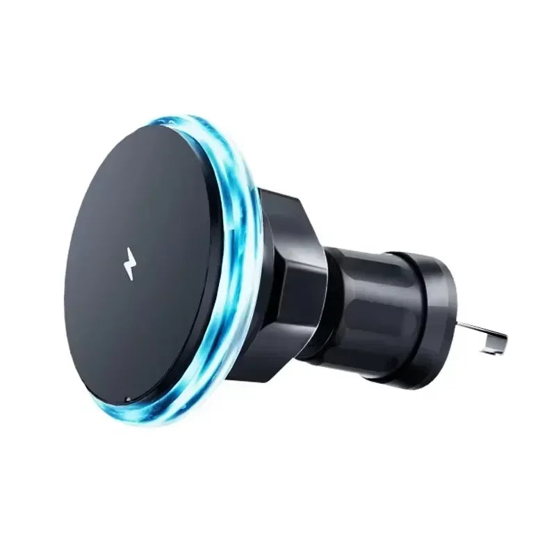 Chargeur Voiture Magnétique Pro™ — Sans Fil 15W MagSafe, Support Grille RGB/LED