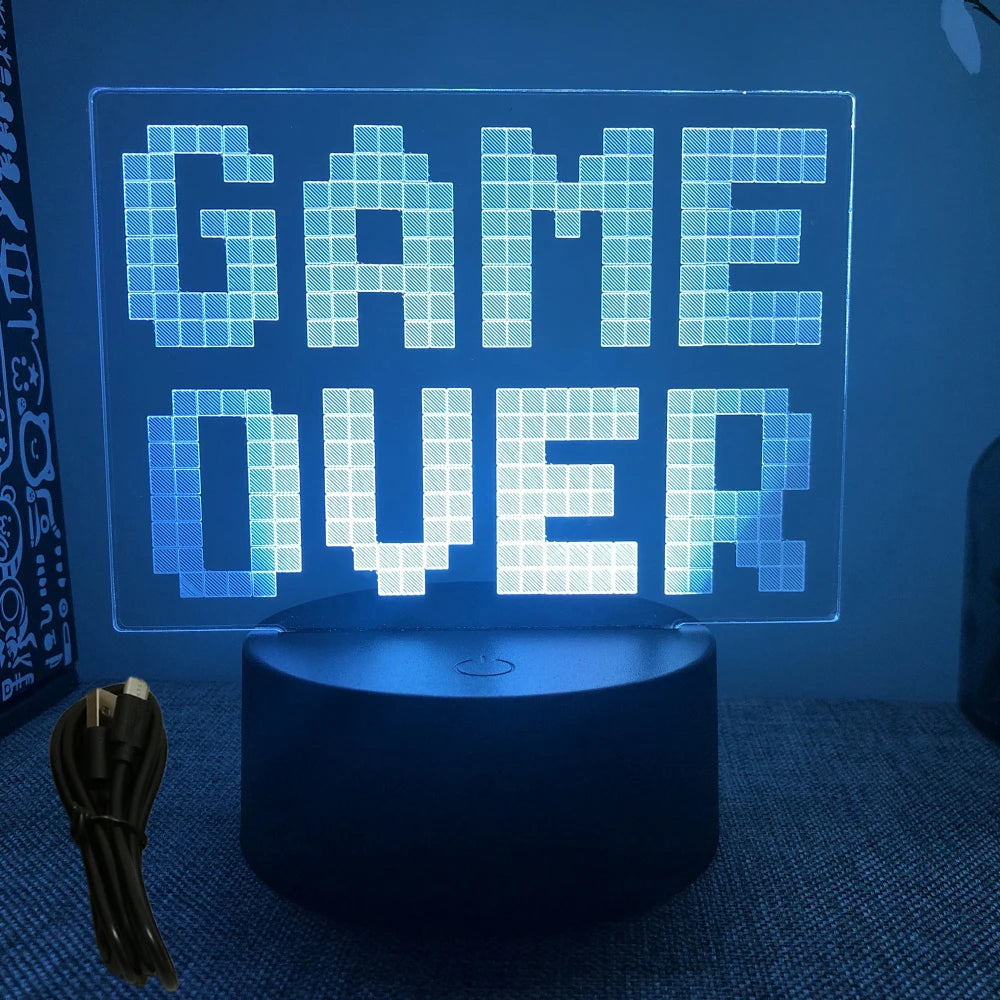 Lampe 3D LED Gaming Pro™ — Veilleuse RGB Personnalisée pour Setup Gamer