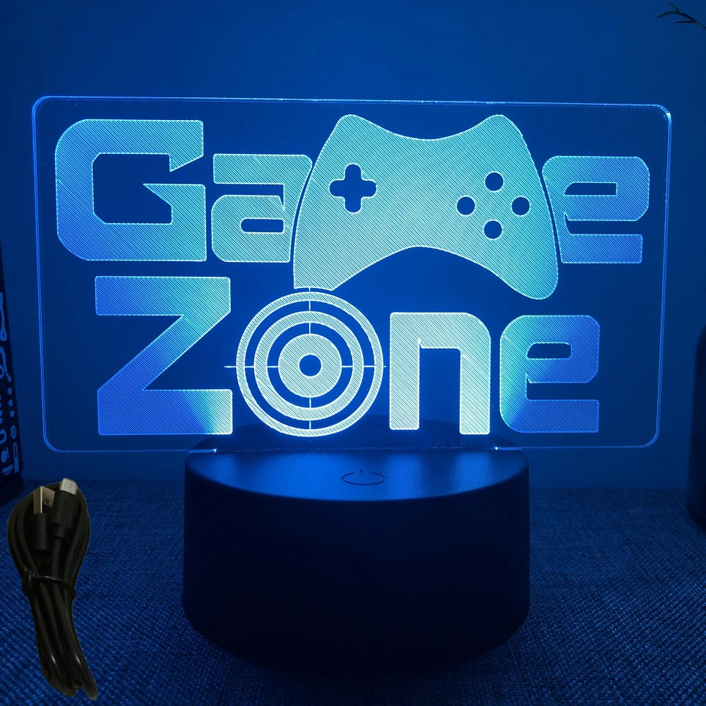 Lampe 3D LED Gaming Pro™ — Veilleuse RGB Personnalisée pour Setup Gamer